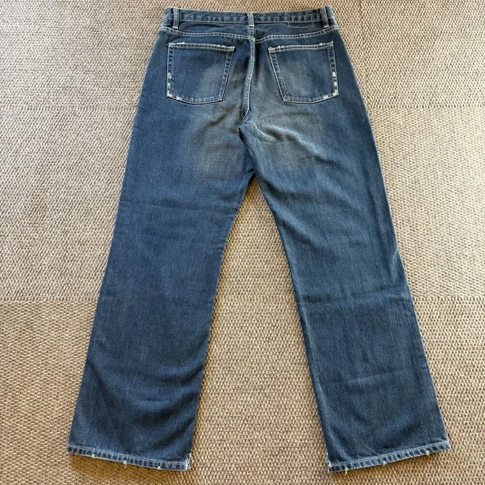 Banana Republic Men’s Jeans Straight Fit Blue Denim Medium Wash Button Fly